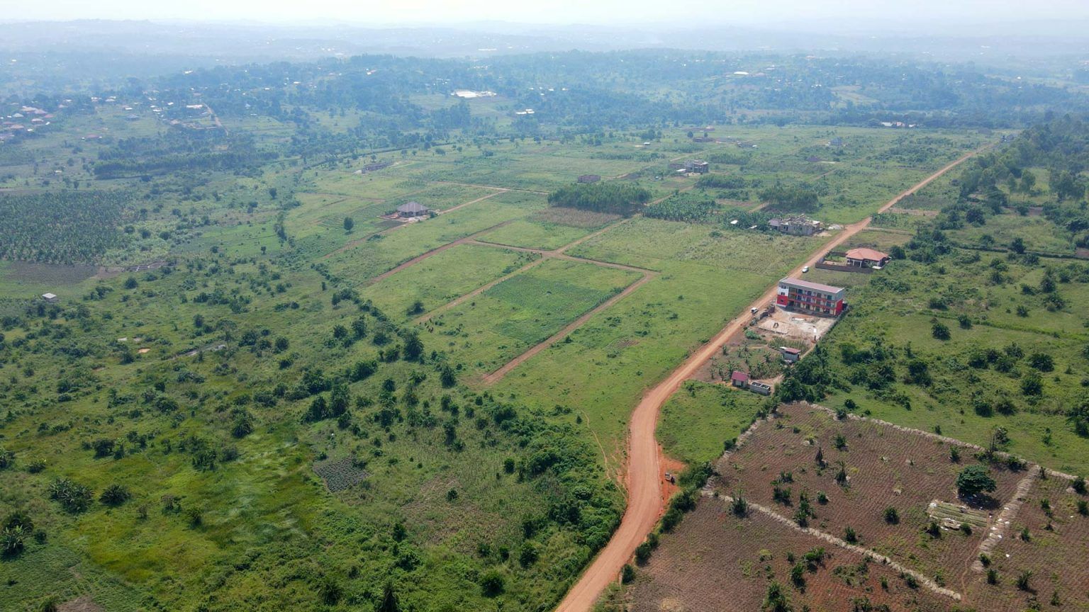Aerial view of prime land plots